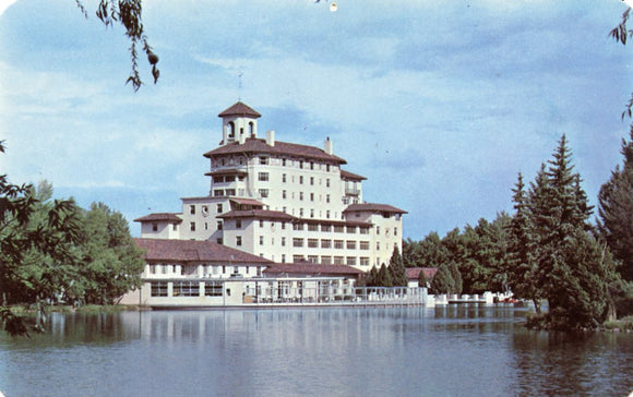 Vista of the Broadmoor Hotel over the lake, Pikes Peak Region, CO - Carey's Emporium