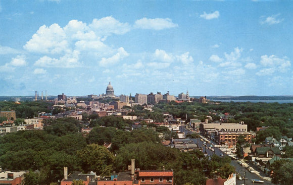 A Panorama of Madison and State Capitol, Madison, WI - Carey's Emporium