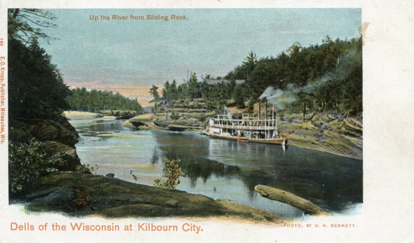 Up the River from Sliding Rock, Dells of the Wisconsin at Kilbourn City, WI - Carey's Emporium