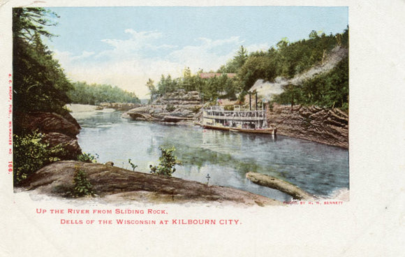 Up the River from Sliding Rock, Dells of the Wisconsin at Kilbourn City, WI - Carey's Emporium
