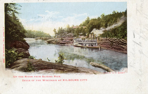 Up the River from Sliding Rock, Dells of the Wisconsin at Kilbourn City, WI - Carey's Emporium