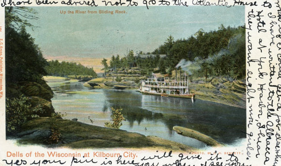 Up the River from Sliding Rock, Dells of the Wisconsin at Kilbourn City, WI - Carey's Emporium