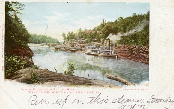 Up the River from Sliding Rock, Dells of the Wisconsin at Kilbourn City, WI - Carey's Emporium