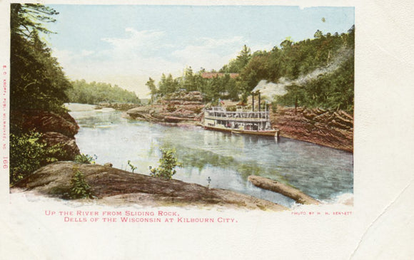Up the River from Sliding Rock, Dells of the Wisconsin at Kilbourn City, WI - Carey's Emporium