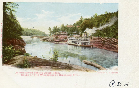 Up the River from Sliding Rock, Dells of the Wisconsin at Kilbourn City, WI - Carey's Emporium