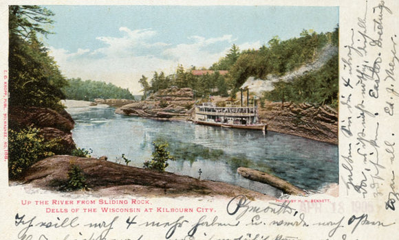 Up the River from Sliding Rock, Dells of the Wisconsin at Kilbourn City, WI - Carey's Emporium