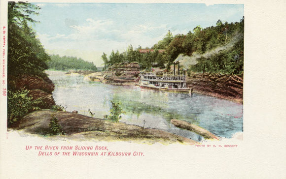 Up the River from Sliding Rock, Dells of the Wisconsin at Kilbourn City, WI - Carey's Emporium