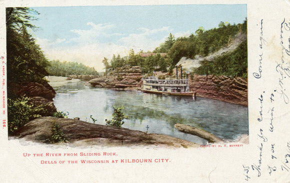 Up the River from Sliding Rock, Dells of the Wisconsin at Kilbourn City, WI - Carey's Emporium