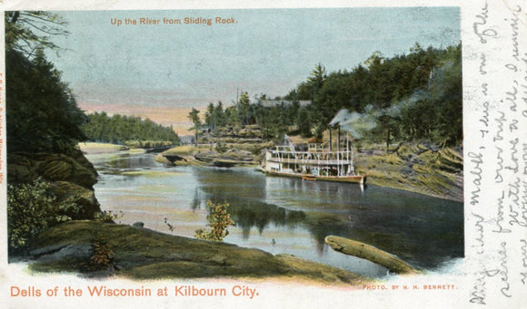 Up the River from Sliding Rock, Dells of the Wisconsin at Kilbourn City, WI - Carey's Emporium
