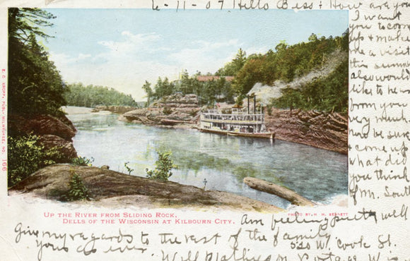 Up the River from Sliding Rock, Dells of the Wisconsin at Kilbourn City, WI - Carey's Emporium