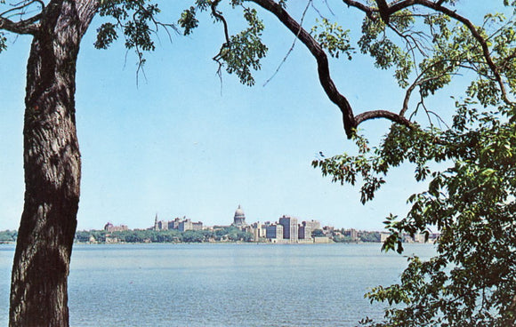 Capitol Square across Lake Monona, Madison, WI - Carey's Emporium