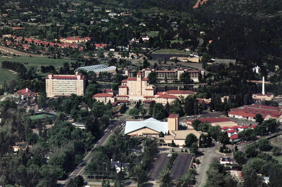 Aerial View of the Magnificent Broadmoor Resort Complex in Colorado Springs, CO - Carey's Emporium
