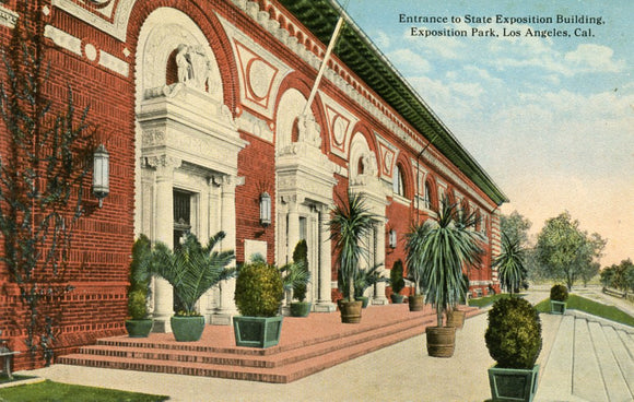 Entrance to State Exposition Building, Exposition Park, Los Angeles, CA - Carey's Emporium