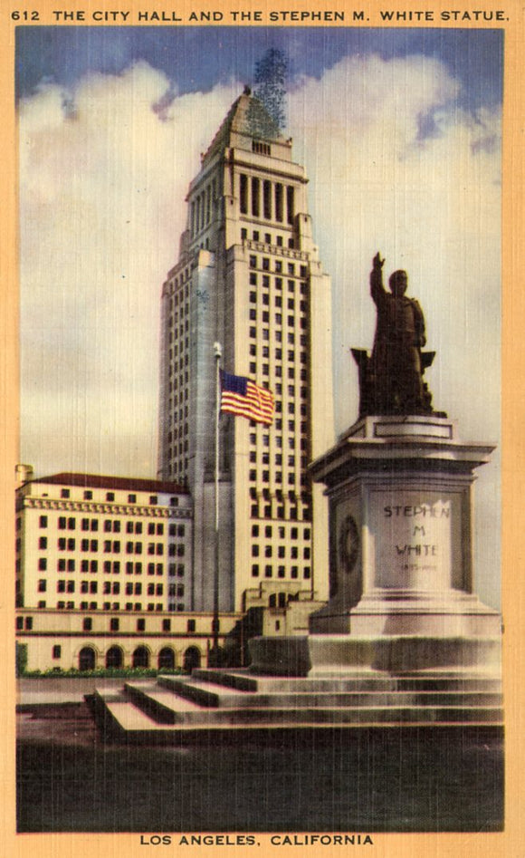 The City Hall and the Stephen M. White Statue, Los Angeles, CA - Carey's Emporium