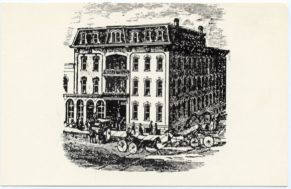 The Russell House, Built in 1875, John D. Russell, Prop. Terms: $2.00 per day - Carey's Emporium
