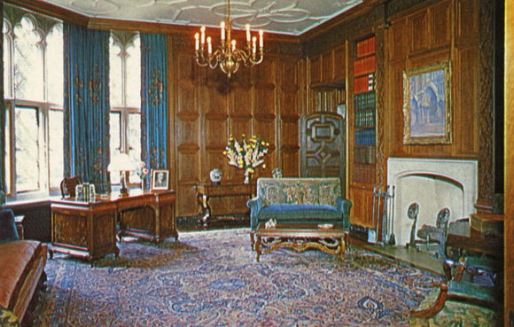 Library, Showing Walnut Paneling and Persion Rug, Paine Art Center and Arboretum, Oshkosh, WI - Carey's Emporium