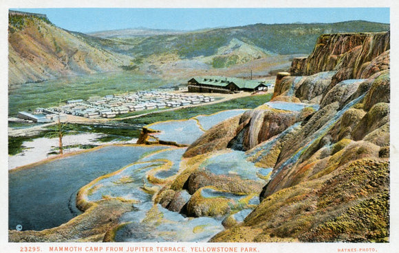 Mammoth Camp from Jupiter Terrace, Yellowstone Park - Carey's Emporium