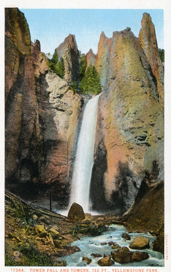Tower Fall and Towers, 132 ft., Yellowstone Park - Carey's Emporium