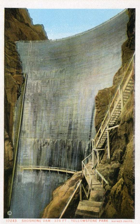 Shoshone Dam, 328 ft., Yellowstone Park - Carey's Emporium