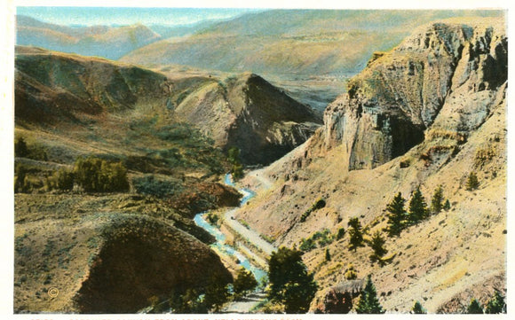 Gardiner Canyon from Above, Yellowstone Park - Carey's Emporium