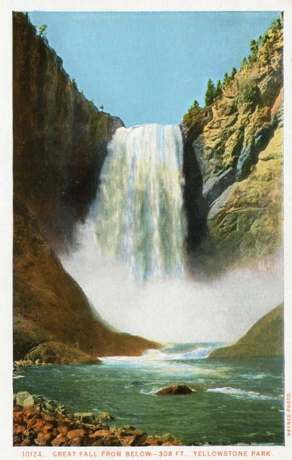 Great Fall from Below, 308 ft., Yellowstone Park - Carey's Emporium