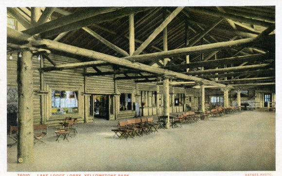 Lake Lodge Lobby, Yellowstone Park - Carey's Emporium