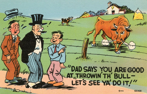Dad Says You are Good at Throwin' th' Bull, Let's See ya' do it! - Carey's Emporium
