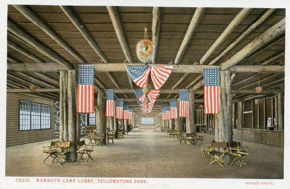 Mammoth Camp Lobby, Yellowstone Park-Carey's Emporium