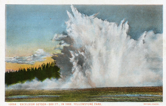 Excelsior Geyser, 300 ft. in 1888, Yellowstone Park-Carey's Emporium