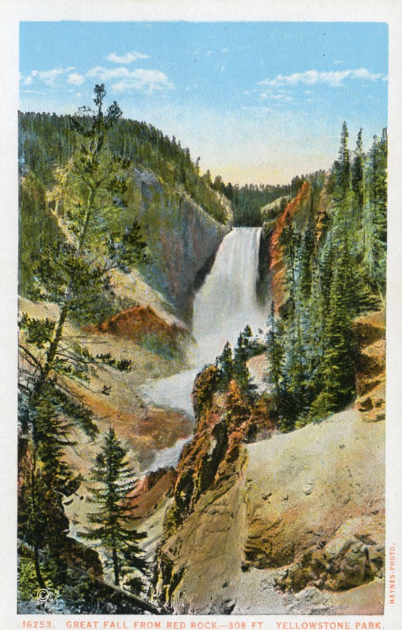 Great Fall from Red Rock, 308 ft., Yellowstone Park-Careys Emporium