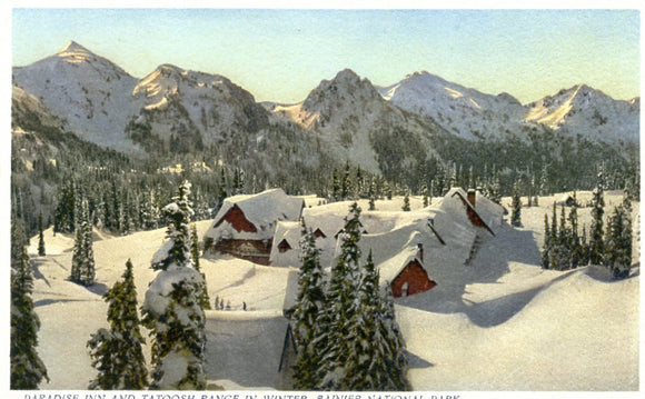 Paradise Inn and Tatoosh Range in Winter, Rainier National Park-Careys Emporium