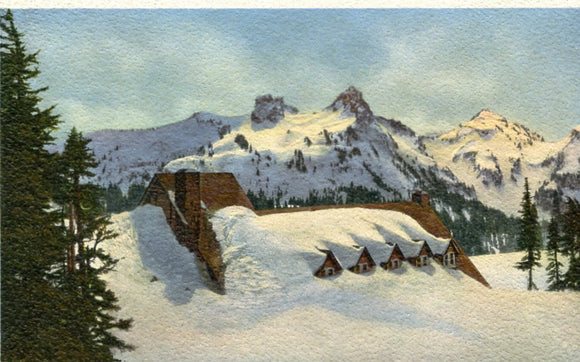 Paradise Inn and Tatoosh Range, April, Rainier National Park-Careys Emporium