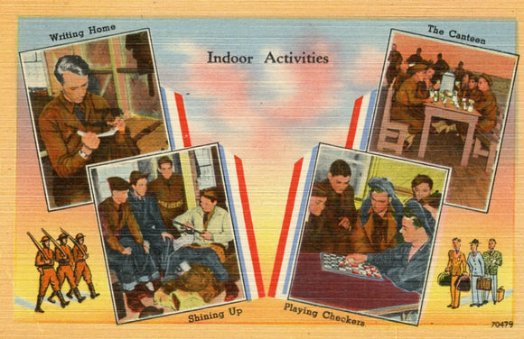 Indoor Activities, Writing Home, The Canteen, Shining Up, Playing Checkers-Careys Emporium