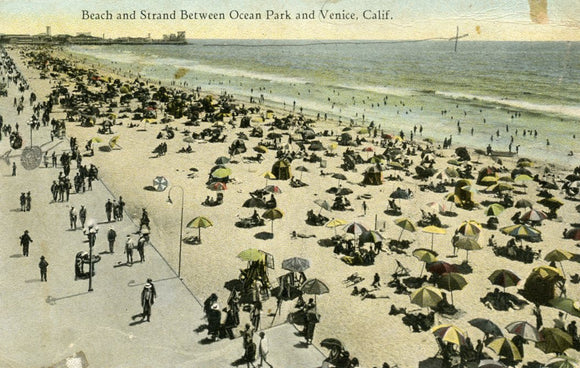 Beach and Strand Between Ocean Park and Venice, CA-Careys Emporium