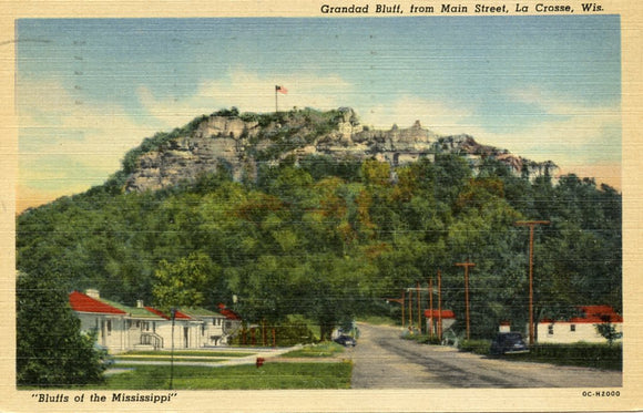 Grandad Bluff, from Main Street, La Crosse, WI-Careys Emporium