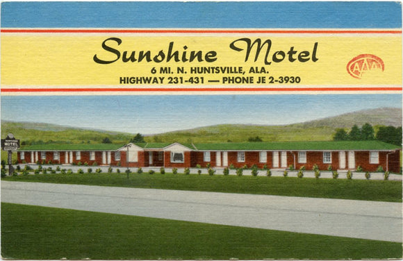 Sunshine Motel, 6 Mi. N. Huntsville, AL-Careys Emporium