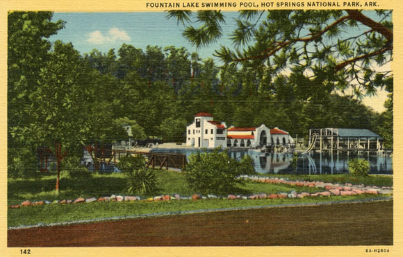 Fountain Lake Swimming Pool, Hot Springs National Park, AR-Careys Emporium