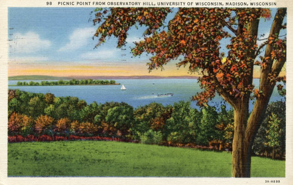 Picnic Point from Observatory Hill, University of Wisconsin, Madison, WI-Careys Emporium