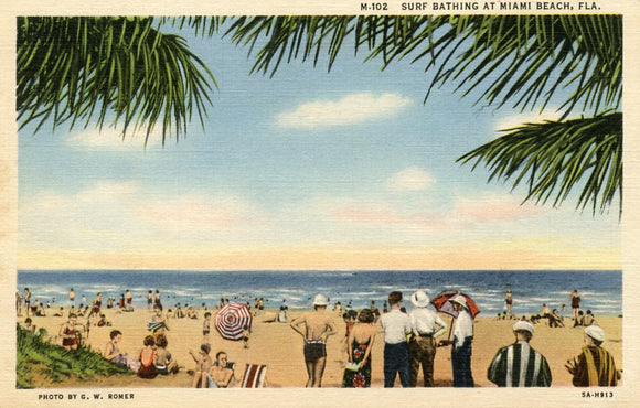 Surf Bathing at Miami Beach, FL-Carey's Emporium
