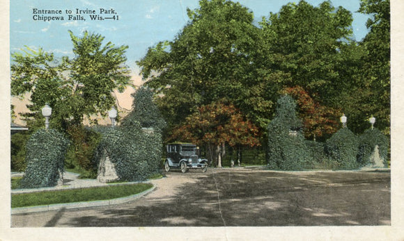 Entrance to Irvine Park, Chippewa Falls, WI-Carey's Emporium