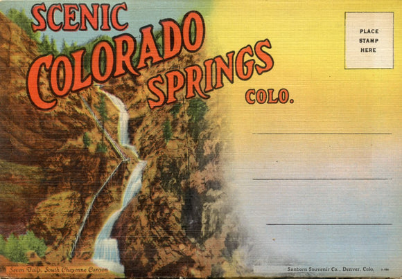 Scenic Colorado Springs, CO Souvenir Folder-Carey's Emporium