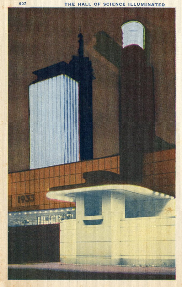 The Hall of Science Illuminated, Chicago World's Fair, 1933-Carey's Emporium