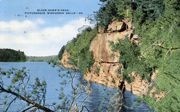 Black Hawk's Head, Picturesque Wisconsin Dells, WI-Carey's Emporium