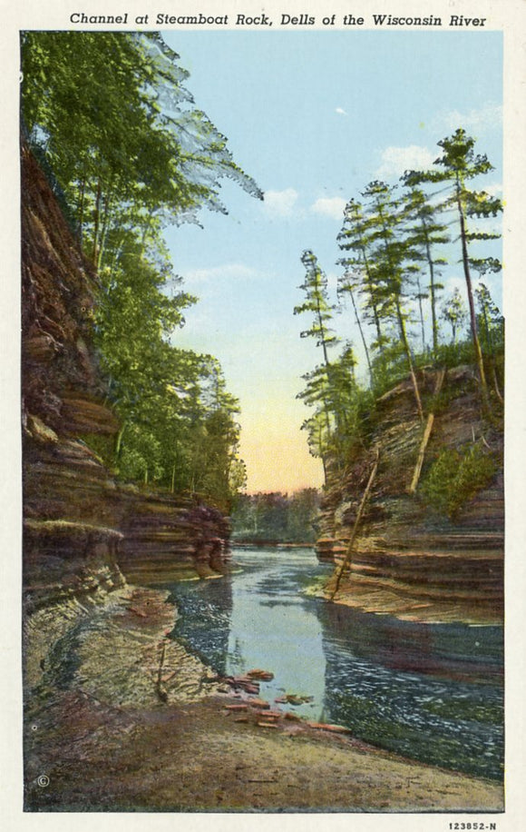 Channel at Steamboat Rock, Dells of the Wisconsin River, WI-Carey's Emporium