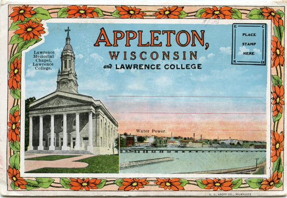 Appleton, Wisconsin and Lawrence College, WI Souvenir Folder-Carey's Emporium