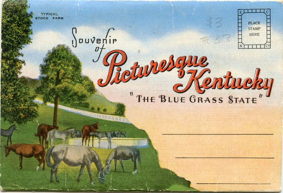 Picturesque Kentucky, The Blue Grass State, Souvenir Folder-Carey's Emporium