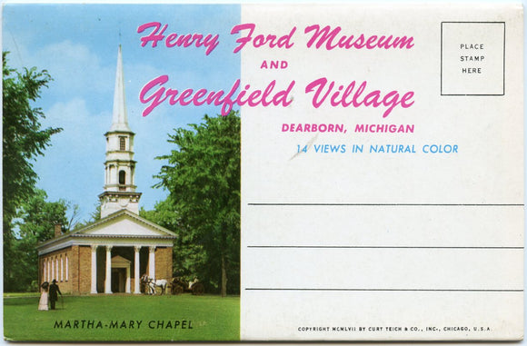 Henry Ford Museum and Greenfield Village, Dearborn, MI Souvenir Folder-Carey's Emporium