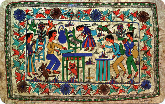 Reproduccion de Una Pintura en Papel Amate, Guerrero-Carey's Emporium