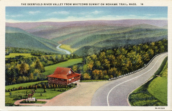 The Deerfield River Valley from Whitcomb Summit on Mohawk Trail, MA-Carey's Emporium