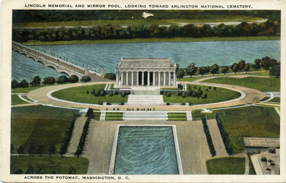 Lincoln Memorial and Mirror Pool, Looking Toward Arlington National Cemetery Across the Potomac, Washington, DC-[Carey's Emporium